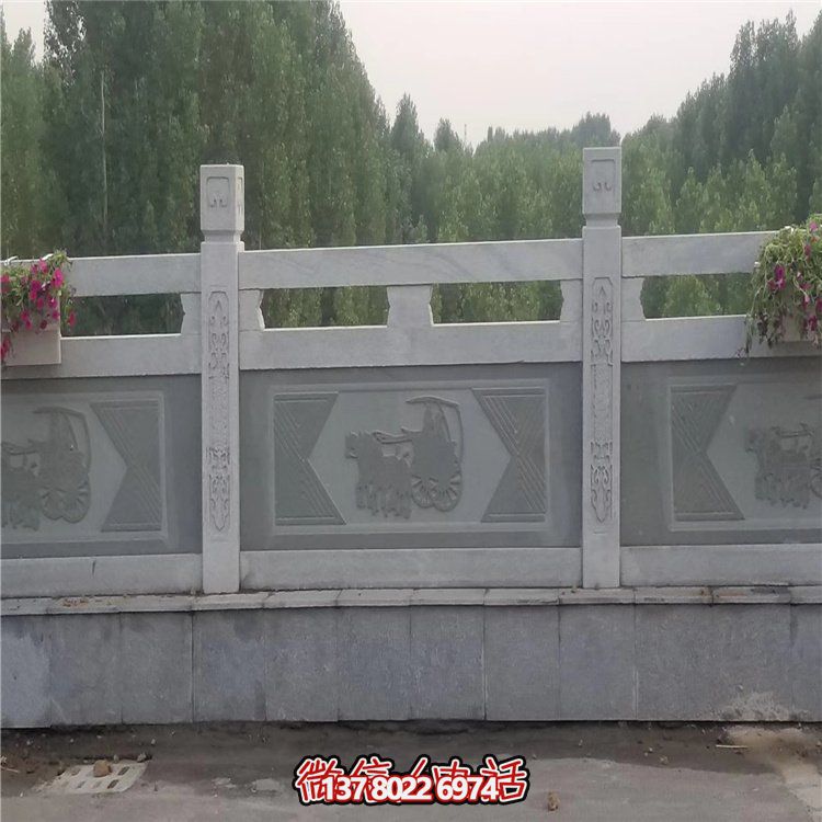 精美大理石浮雕欄桿擺件，為公園裝飾添彩