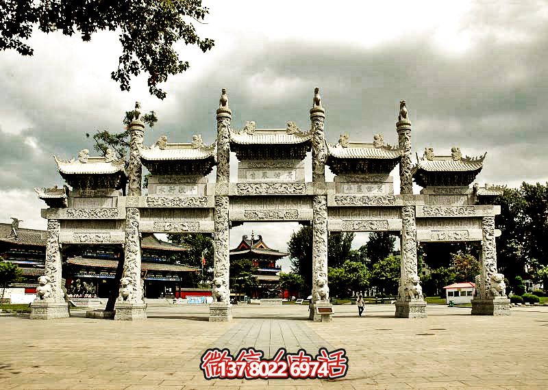 五門浮雕牌坊，美化大型景區廣場
