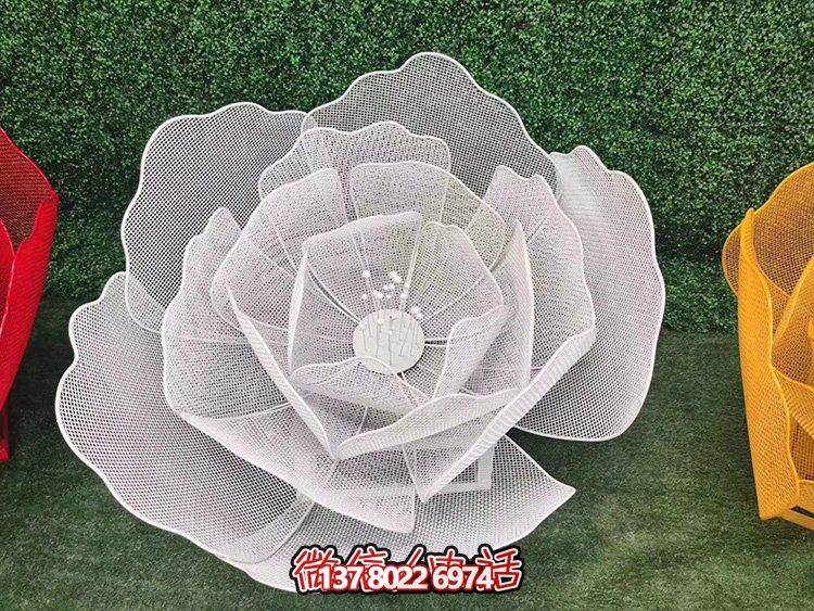 鐵藝戶外園林大型盛開(kāi)花朵裝飾