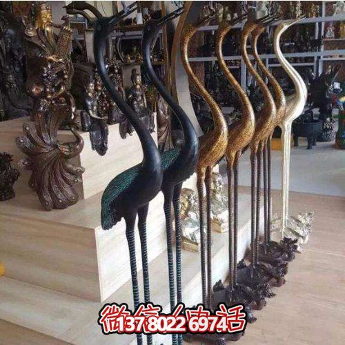 精美銅雕擺件，裝飾園林景區的丹頂鶴雕塑