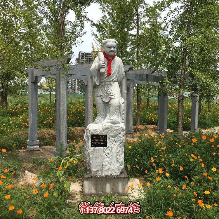 精美大理石石雕人物雕塑，增添園林美景