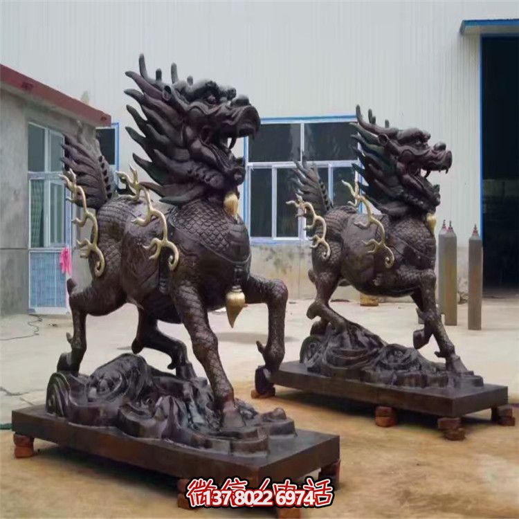 山水之藝，大型銅雕麒麟神雕塑