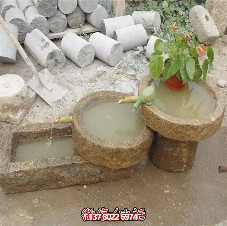 古樸鄉(xiāng)村風(fēng)格家居裝飾石槽魚(yú)缸