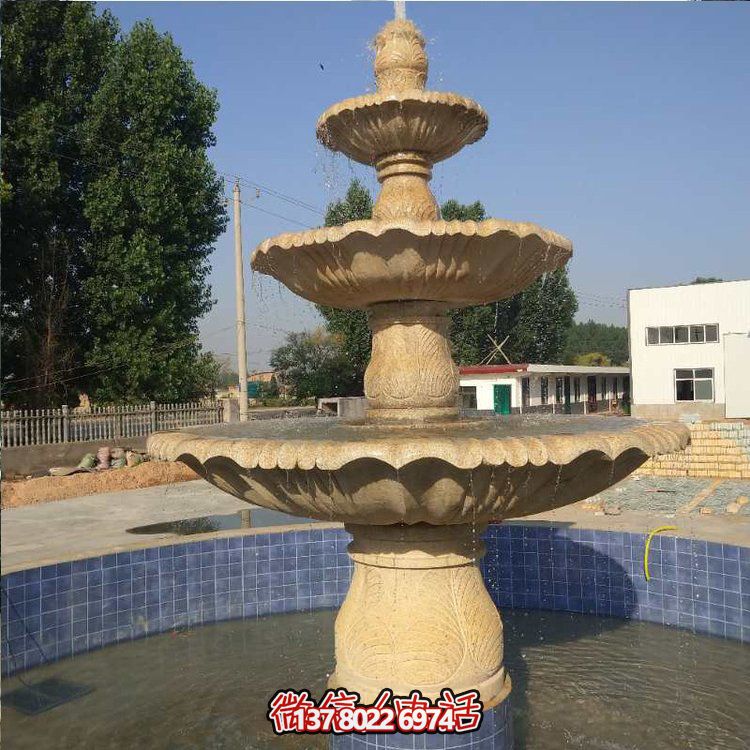 花崗巖噴泉流水擺件，給你不一樣的戶外廣場園林景觀雕塑