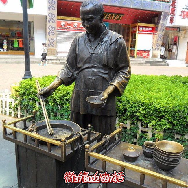 仿銅人物玻璃鋼小吃，給你無與倫比的景區(qū)體驗(yàn)