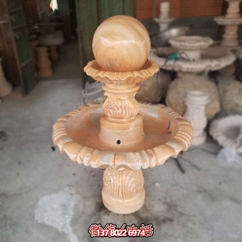 家用小型晚霞紅風(fēng)水球噴泉雕塑 家用小型晚霞紅風(fēng)水球噴泉雕塑