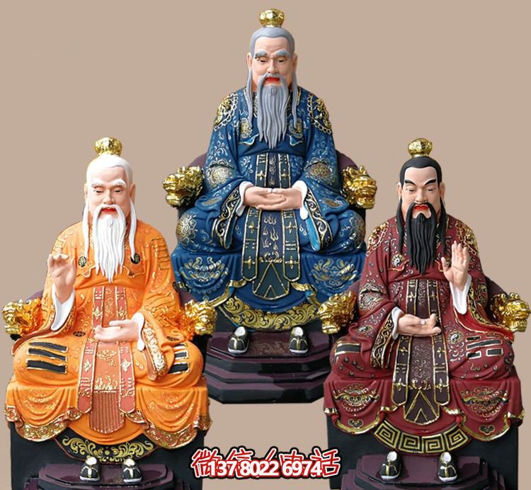 玻璃鋼老子三清尊神佛像，精美彩繪全景展示梵形神寶君