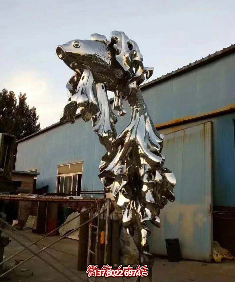 精美不銹鋼魚躍龍門大號(hào)雕塑-打造豪華空間的完美點(diǎn)綴