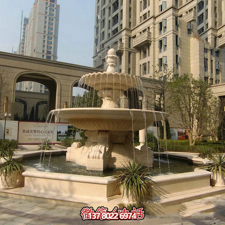 小區(qū)庭院石雕歐式噴泉雕塑 小區(qū)庭院石雕歐式噴泉雕塑