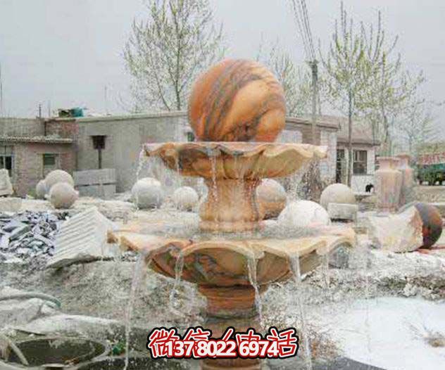別墅景觀晚霞紅風(fēng)水球噴泉石雕 別墅景觀晚霞紅風(fēng)水球噴泉石雕