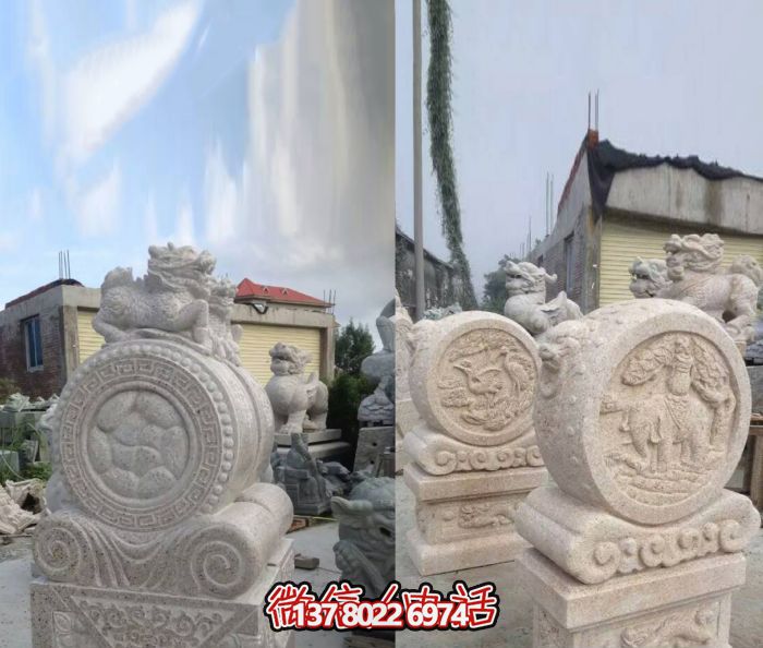 大理石仿古抱鼓石鎮(zhèn)宅石門墩 大理石仿古抱鼓石鎮(zhèn)宅石門墩