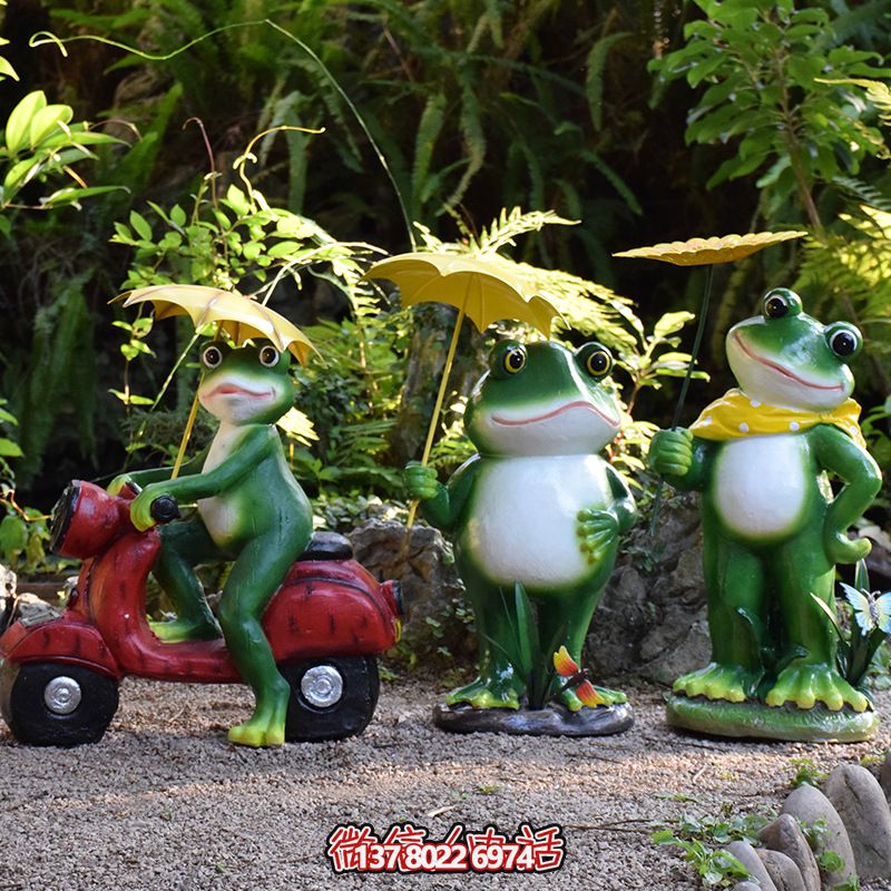 校園三只創意玻璃鋼青蛙雕塑 校園三只創意玻璃鋼青蛙雕塑