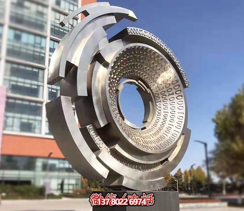 城市街道創意抽象不銹鋼白鋼齒輪雕塑 城市街道創意抽象不銹鋼白鋼齒輪雕塑