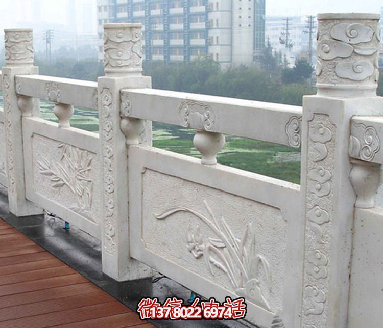 小區荷花池塘大理石防護欄桿 小區荷花池塘大理石防護欄桿