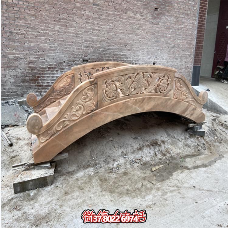 浮雕漢白玉石護(hù)欄河道石橋石雕欄桿園林石拱橋欄板小橋雕塑