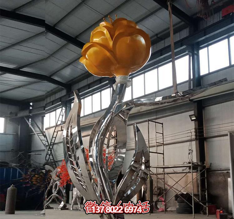 廣場(chǎng)大型不銹鋼玫瑰花雕塑 廣場(chǎng)大型不銹鋼玫瑰花雕塑