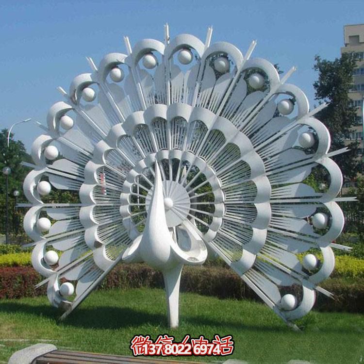 不銹鋼抽象烤漆孔雀雕塑廣場(chǎng)景觀小品