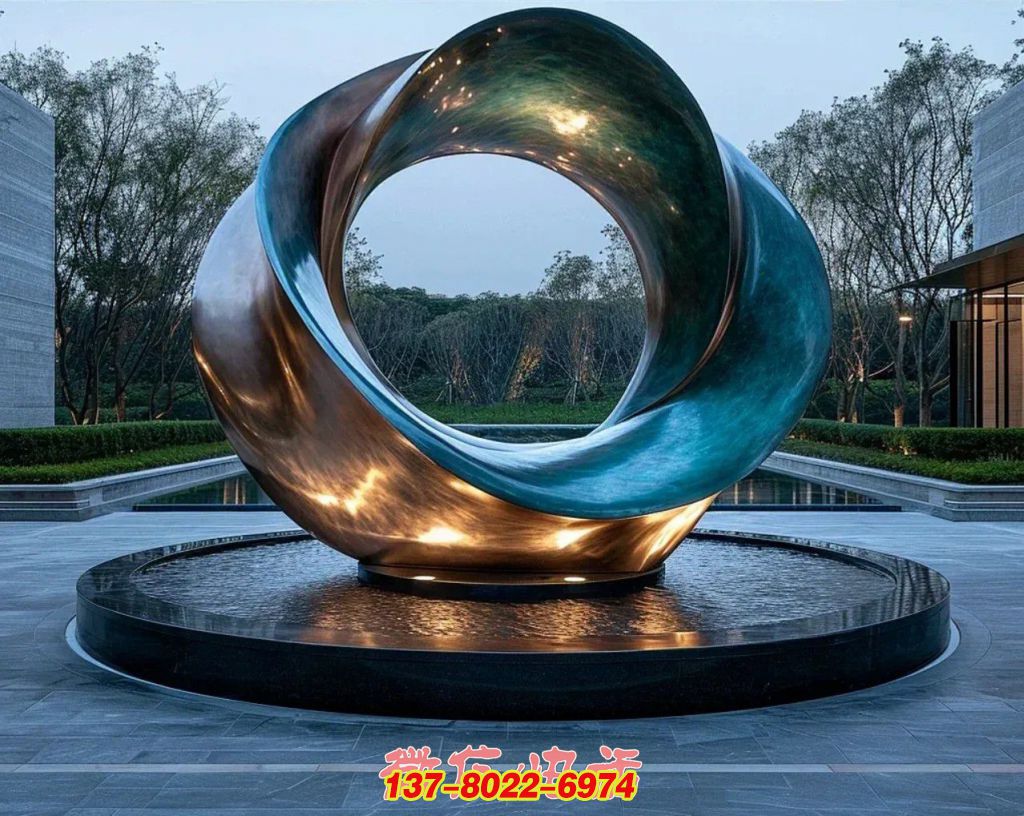 銅旋水韻：光與水交融的戶(hù)外景觀銅雕雕塑